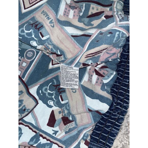 Vintage 1980s Current Seen Denim Jacket Aztec Lined Men’s L - Picture 5 of 16